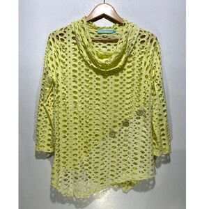 Anthonys Resort wear beach cover up net oversized vacation casual green women S